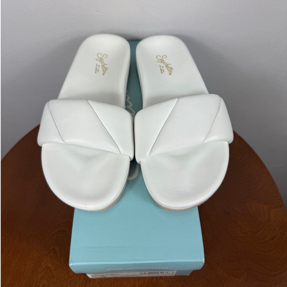 New Seychelles Trilogy Slide in White Leather Women's Size 7